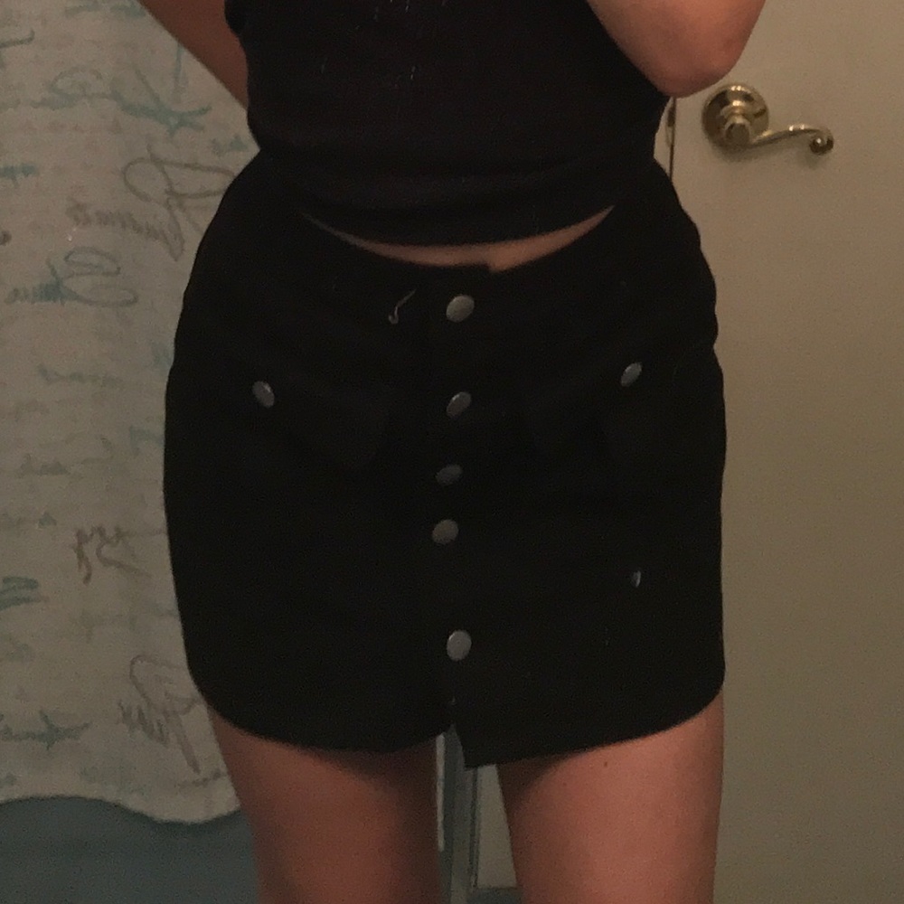 Back Button Up Skirt